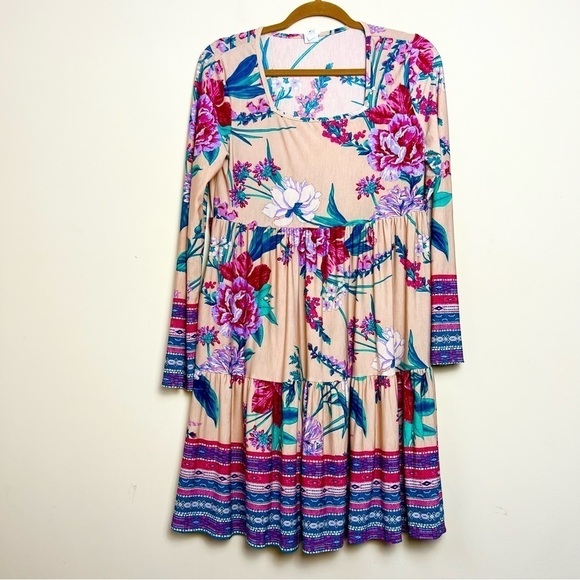 BE THE BEST YOU Taupe Floral Tiered Dress - Picture 3 of 10